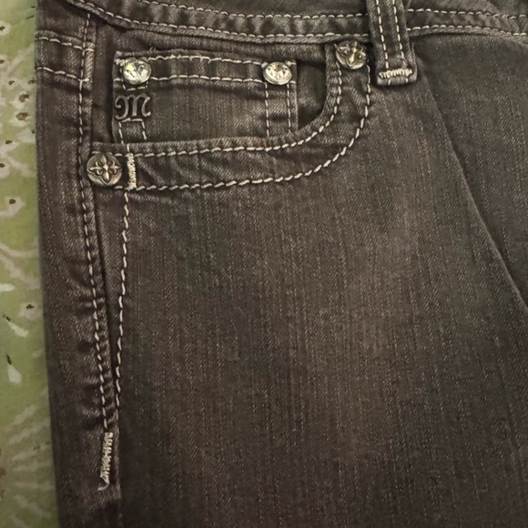 Miss Me Grey Skinny Jeans with Embellished Back - Picture 7 of 15